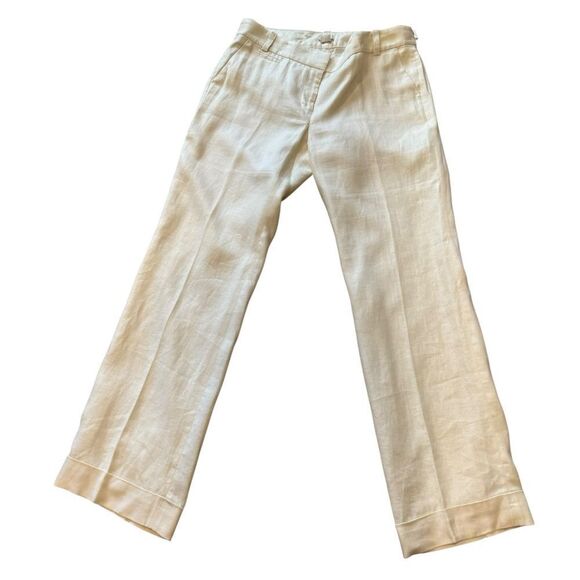 J. Crew Beige Cream Linen Cafe Trouser Pants Size 10 - Picture 8 of 12